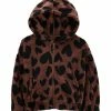 Carter's | Brown Cheetah Heart Velour Zip-Up Hoodie - Infant