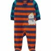 Carter's | Orange & Blue Stripe Seal Fleece Two-Way Zip Playsuit - Newborn & Infant