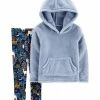 Carter's | Blue Kangaroo-Pocket Hoodie & Navy Forest Leggings - Infant