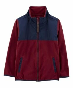 Carter's | Maroon & Navy Fleece Zip-Up Jacket - Toddler
