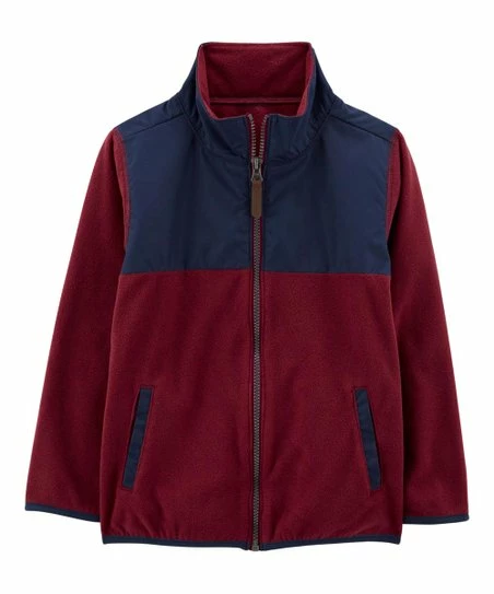 Carter's | Maroon & Navy Fleece Zip-Up Jacket - Toddler
