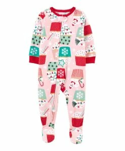Carter's | Pink Snowflake Cupcake Long-Sleeve Footie - Infant