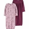 Carter's | Purple & Maroon Floral Long-Sleeve Gown Set - Infant