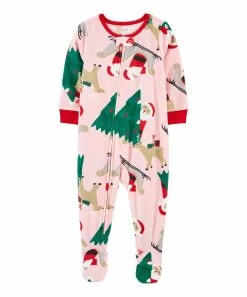 Carter's | Pink Santa Long-Sleeve Footie - Infant