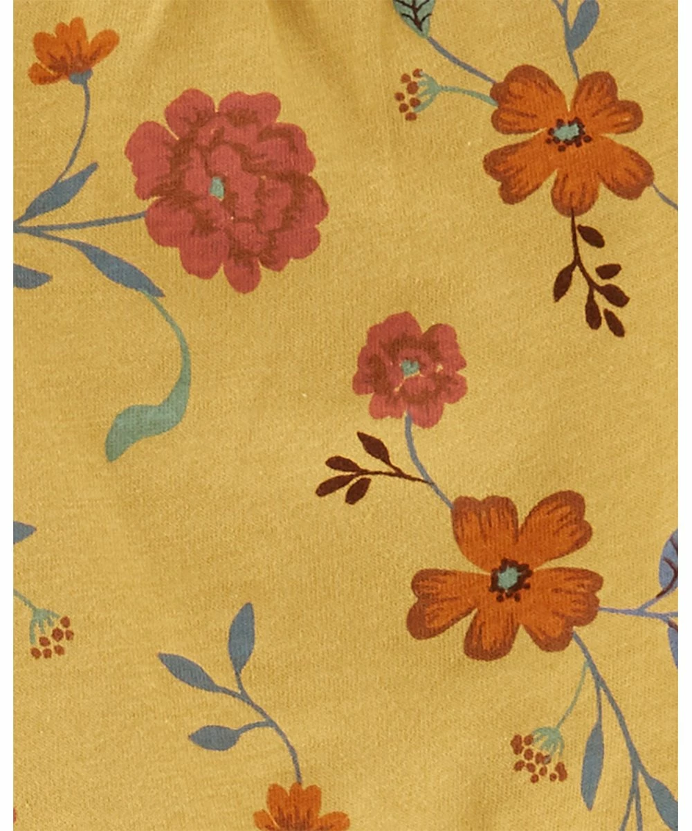 Carter's | Mustard Floral Skirted Bodysuit & Navy Pants - Newborn & Infant - Image 2
