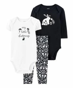 Carter's | Black & White 'My Little Buttercup' Rabbit Bodysuit set - Infant