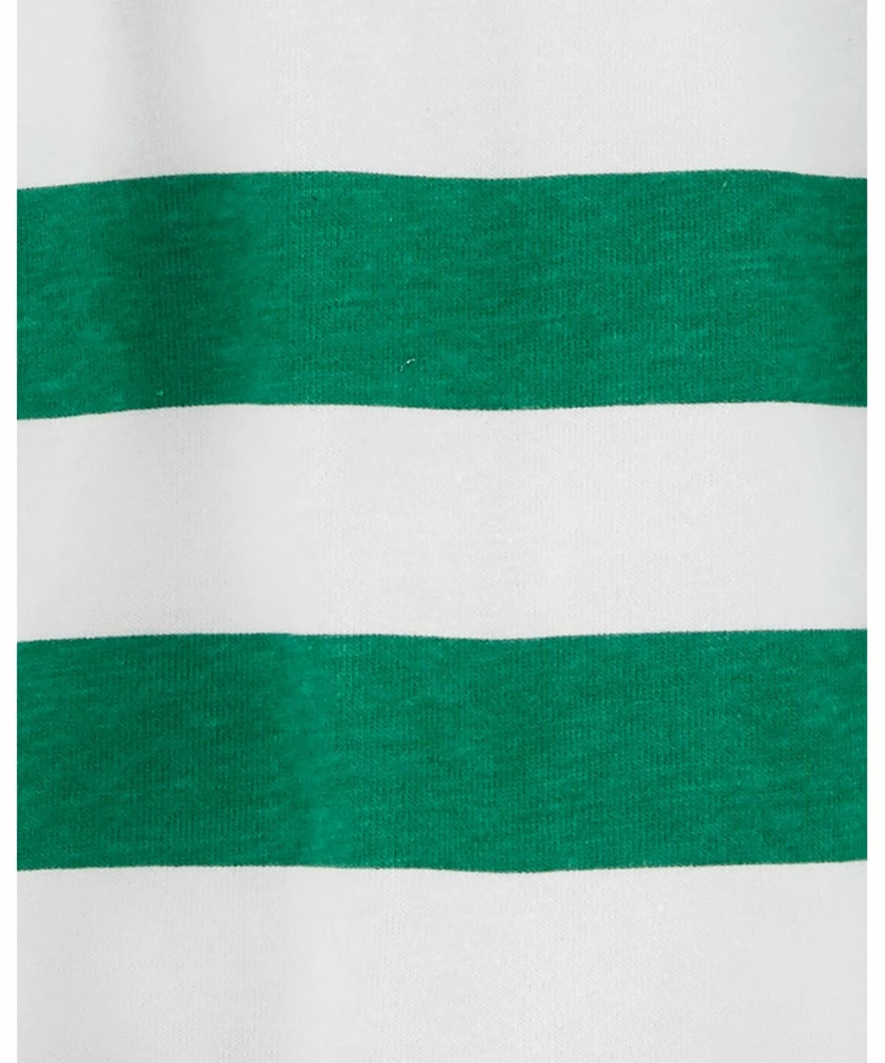Carter's | White & Green Stripe Polo Playsuit - Newborn & Infant - Image 2