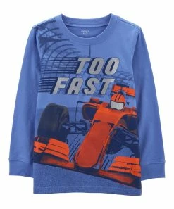 Carter's | Blue 'Too Fast' Car Jersey Crewneck Tee - Boys