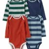 Carter's | Blue Stripe Long-Sleeve Bodysuit Set - Newborn & Infant