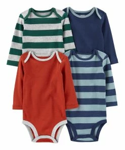Carter's | Blue Stripe Long-Sleeve Bodysuit Set - Newborn & Infant