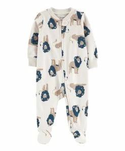Carter's | White Lion Zip-Up Long-Sleeve Footie - Newborn & Infant