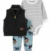 Carter's | Navy Zip-Up Quilted Vest Set - Newborn & Infant