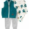 Carter's | Teal Zip-Up Quilted Vest Set - Infant