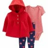 Carter's | Red Quilted Button-Up Jacket Set - Newborn & Infant