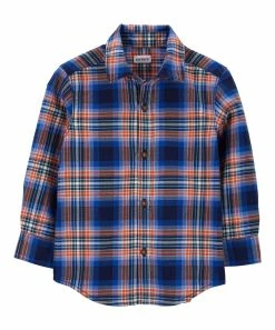 Carter's | Blue & Orange Plaid Button-Up - Infant