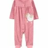 Carter's | Pink Polka Dot Dove Snap-Up Long-Sleeve Footie - Newborn & Infant