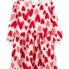 Carter's | White & Red Heart Fleece Long-Sleeve Dress - Girls