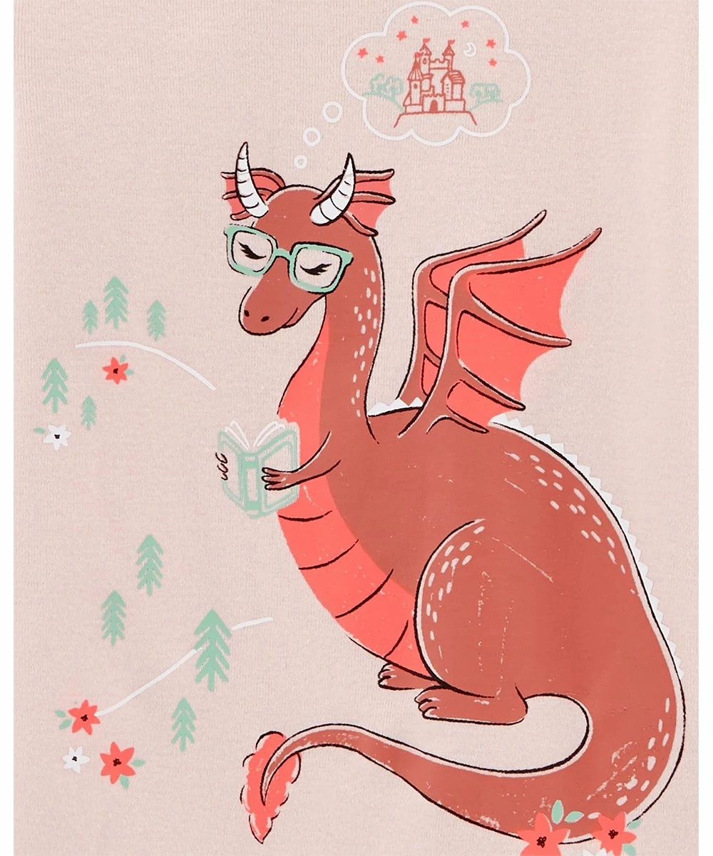 Carter's | Blush Pink Dragon Pajama Set - Infant - Image 2
