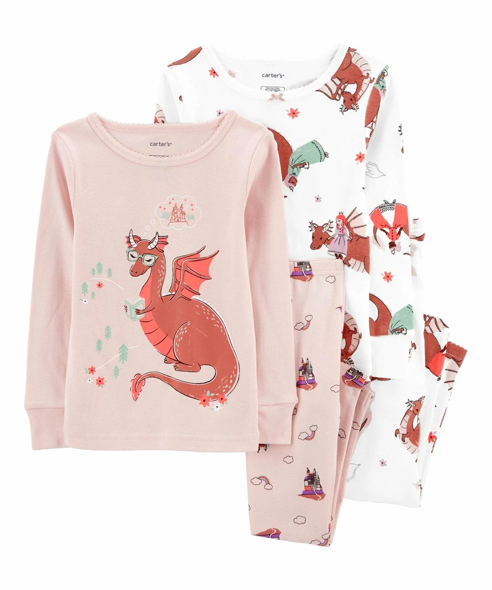 Carter's | Blush Pink Dragon Pajama Set - Infant