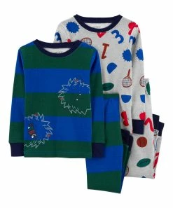 Carter's | Blue & Green Stripe 'ABC' Pajama Set - Infant
