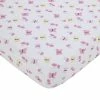 Carter's | White & Pink Butterfly Floral Super Soft Fitted Crib Sheet