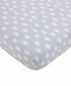 Carter's | Gray & White Clouds Super Soft Fitted Crib Sheet
