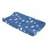 Carter's | White & Blue Elephant Clouds Moon Contoured Changing Pad Cover