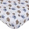 Carter's | White & Blue Elephant Fitted Crib Sheet