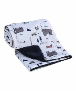 Carter's | White & Gray Woodland Friends Sherpa Stroller Blanket