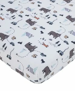 Carter's | White & Gray Woodland Friends Fitted Crib Sheet