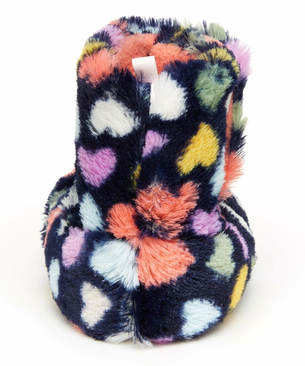 Carter's | Navy & White Heart Jetta Faux Fur Slipper - Girls - Image 3