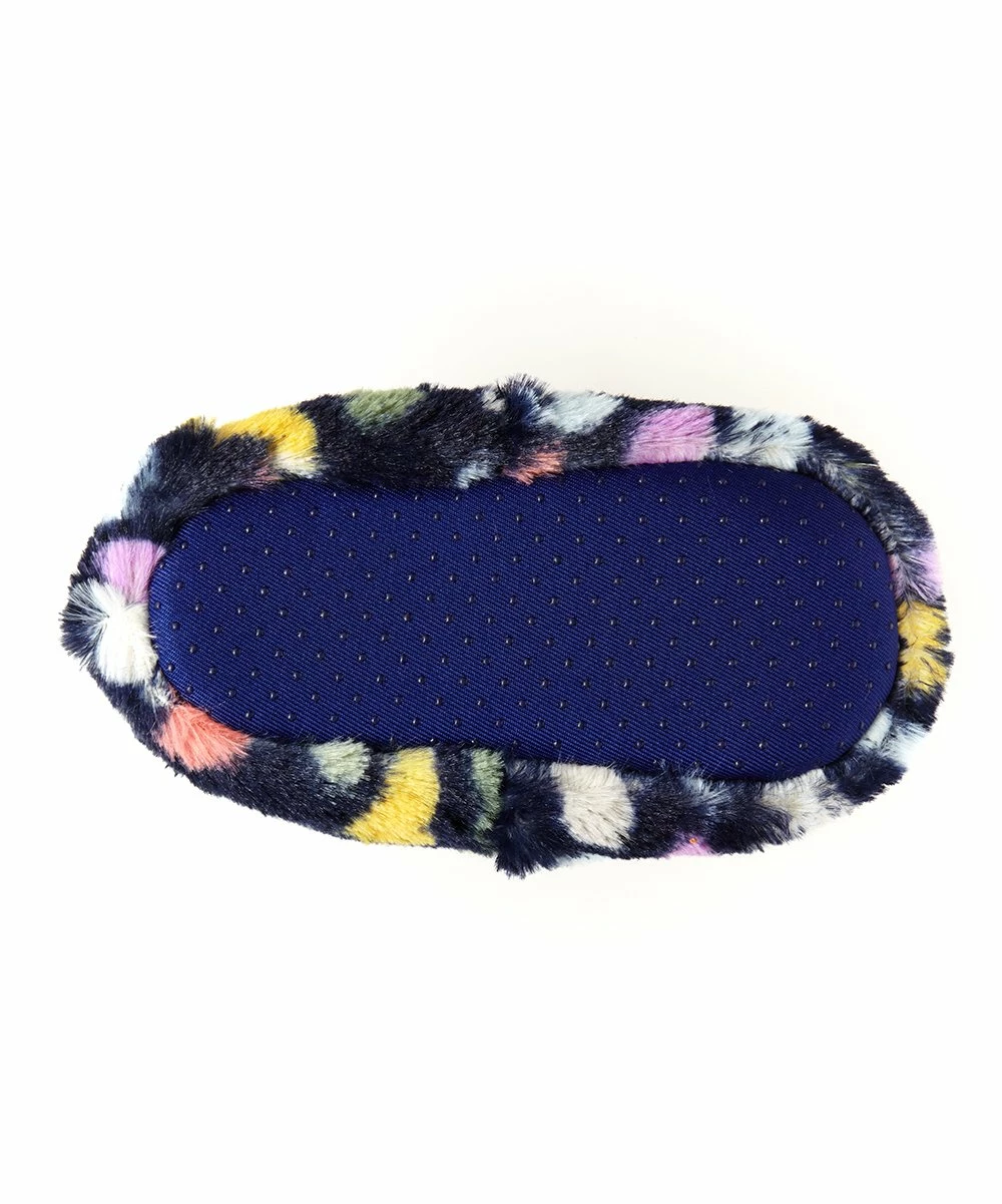 Carter's | Navy & White Heart Jetta Faux Fur Slipper - Girls - Image 5