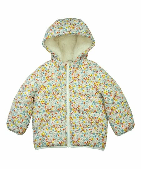 Carter's | Yellow Ditsy Floral Pocket Fleece Hooded Puffer Coat - Girls